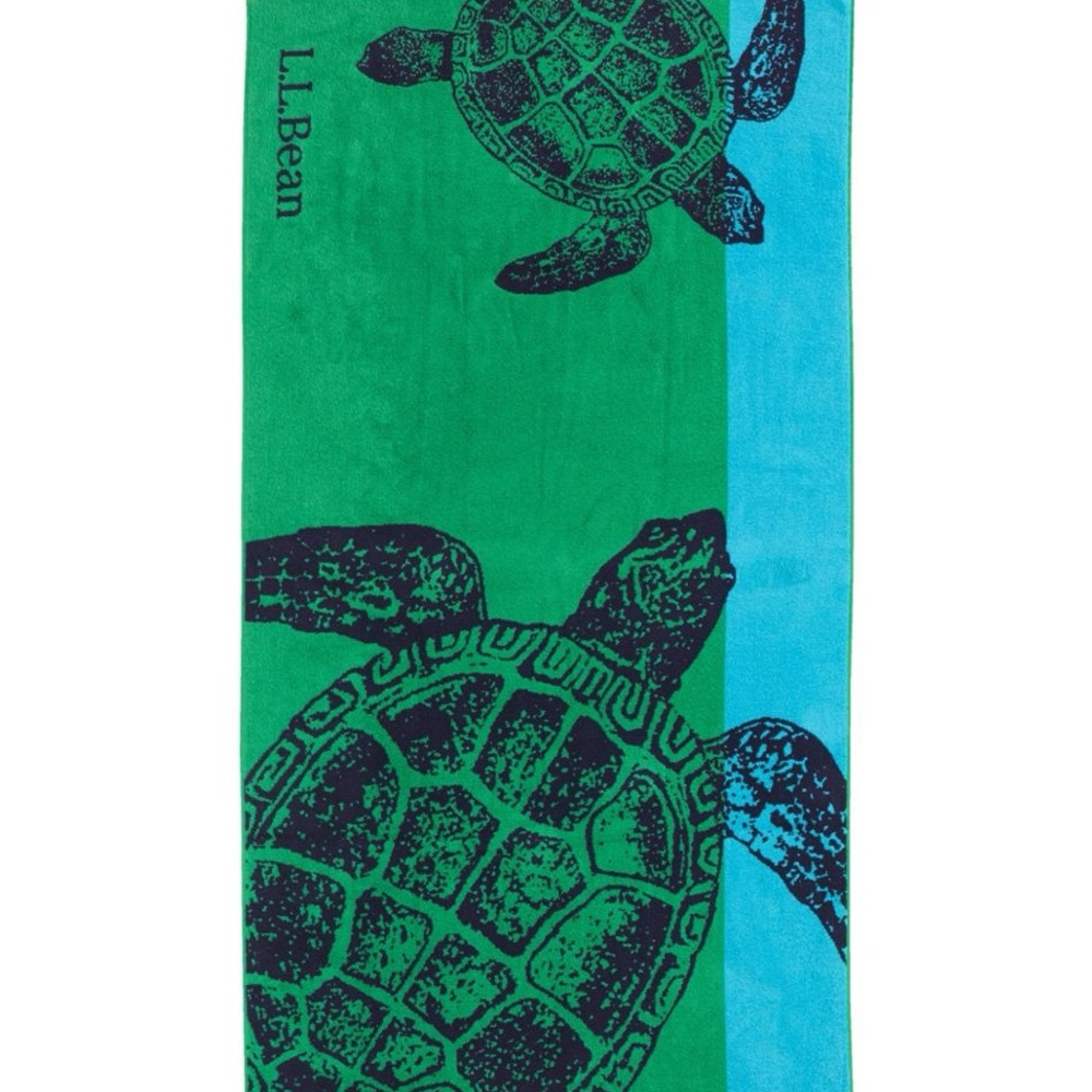 L.L. Bean Sea Turtle Beach Towel in Green and Blue